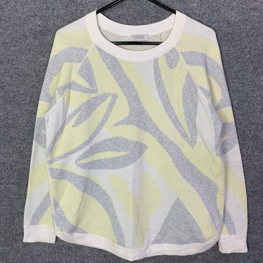 Kinross Cashmere Abstract Print Cashmere Blend Sweater‎ Size M